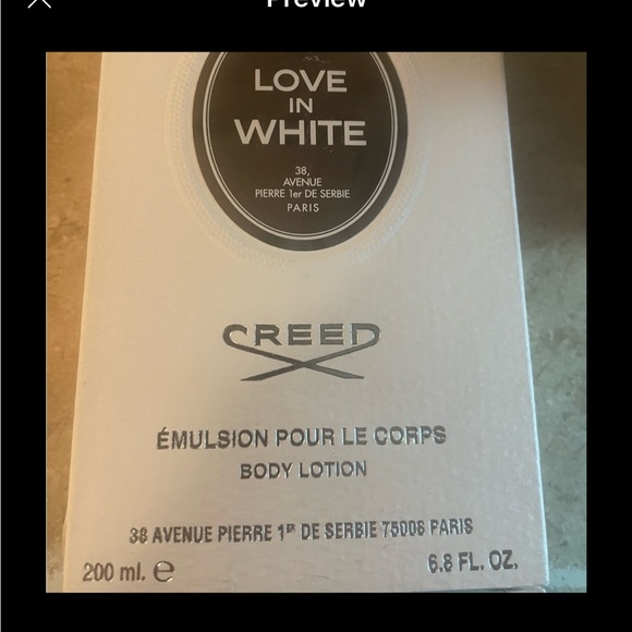 CREED OF LONDON. Love in White. 6.8 oz. Body Lotion. No cap, with box - Picture 3 of 9